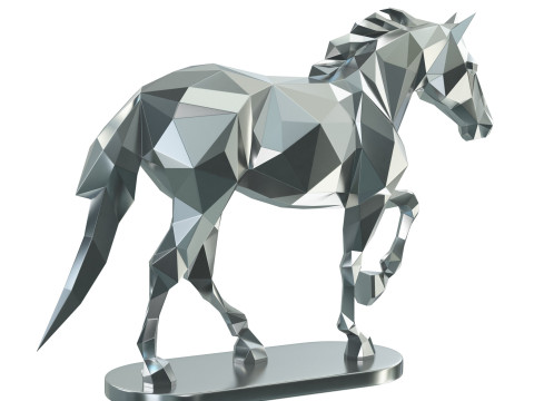 多角形の馬 3Dプリントモデル