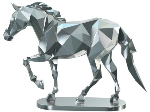 POLYGONAL HORSE 3D Print Model