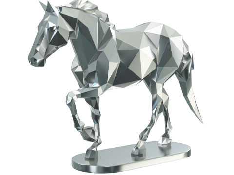 多角形の馬 3Dプリントモデル