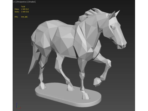 POLYGONAL HORSE 3D Print Model