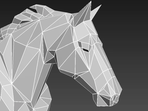 POLYGONAL HORSE 3D Print Model