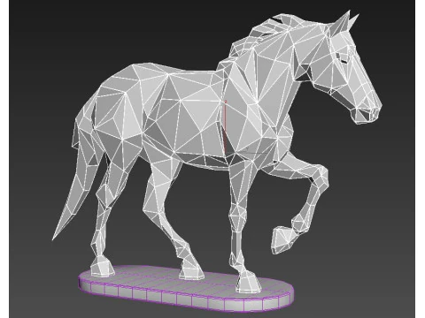 POLYGONAL HORSE 3D Print Model