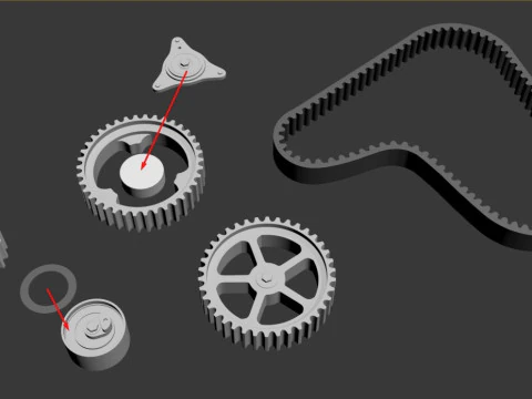 CAR TIMING BELT DECOR 3D Print Model