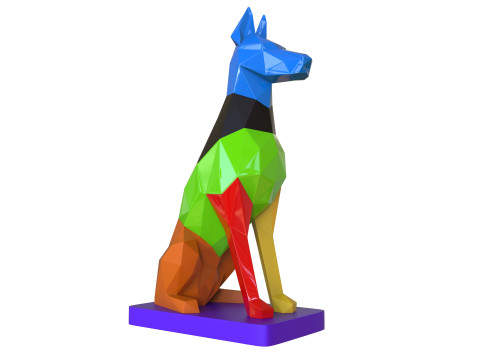 PUZZLE DOBERMAN POLI RENDAH Model Cetak 3D