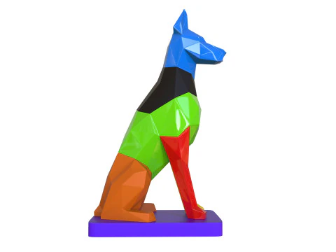 LOW POLY DOBERMAN PUZZLE 3D Print Model