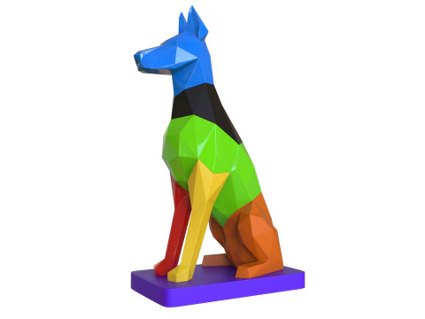 LOW POLY DOBERMAN PUZZLE 3D Print Model