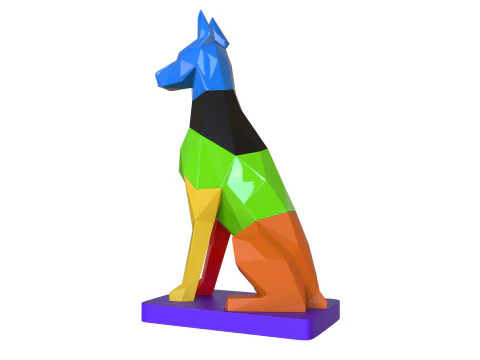 LOW POLY DOBERMAN PUZZLE 3D Print Model