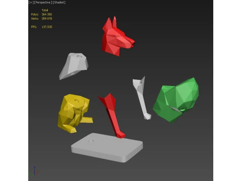 LOW POLY DOBERMAN PUZZLE 3D Print Model