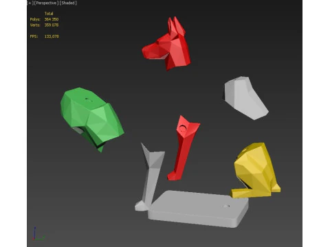 LOW POLY DOBERMAN PUZZLE 3D Print Model