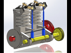 2 Cylinder engine 3D Model