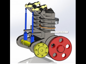 2 Cylinder engine 3D Model