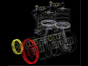 2 Cylinder engine 3D Model