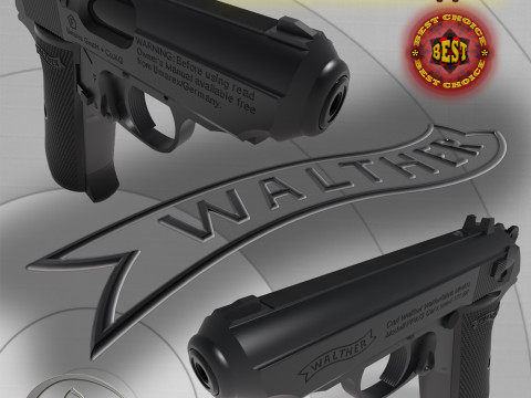 Pneumatic pistol Walther - Umarex ppk-s 3Dモデル