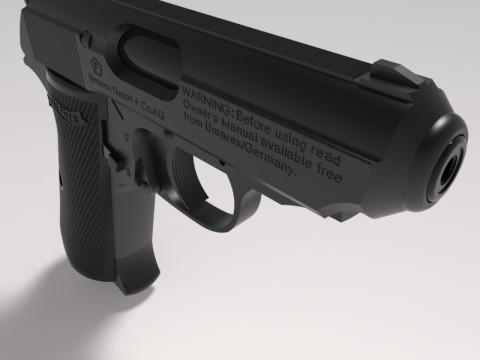 Pneumatic pistol Walther - Umarex ppk-s 3D 모델