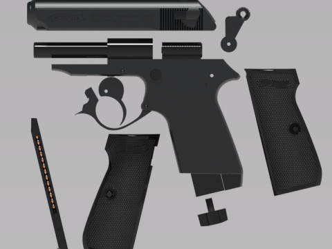 Pneumatic pistol Walther - Umarex ppk-s 3D 모델