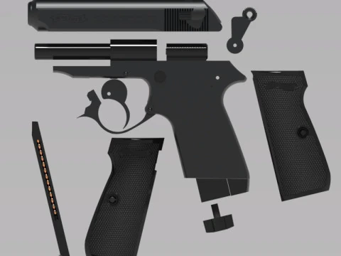 Pneumatic pistol Walther - Umarex ppk-s 3D Model
