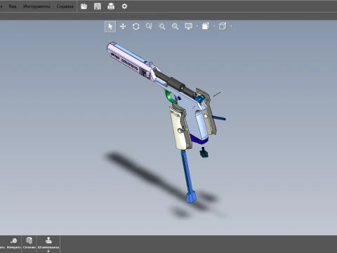 Pneumatic pistol Walther - Umarex ppk-s 3D Model