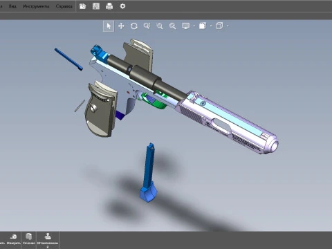 Pneumatic pistol Walther - Umarex ppk-s 3D Model