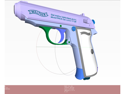 Pneumatic pistol Walther - Umarex ppk-s 3D 모델