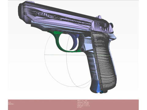Pneumatic pistol Walther - Umarex ppk-s 3D Model
