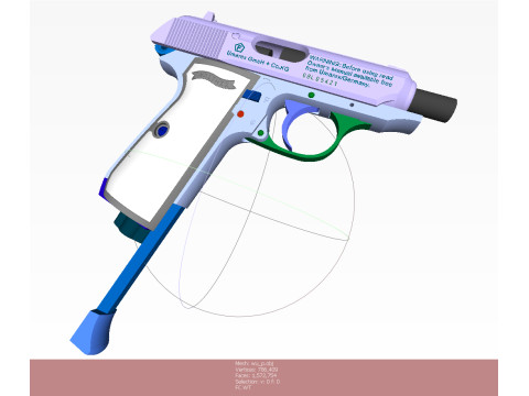 Pneumatic pistol Walther - Umarex ppk-s 3D 모델