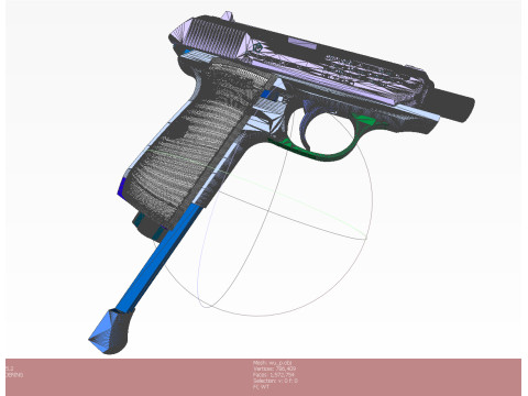 Pneumatic pistol Walther - Umarex ppk-s 3D 모델