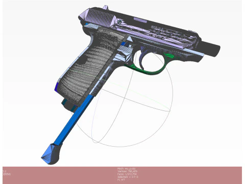 Pneumatic pistol Walther - Umarex ppk-s 3D Model