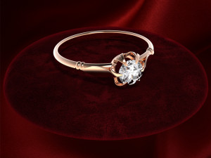 Ring with gemstone style - retro USSR 3Dプリントモデル