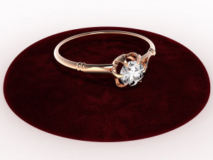 Ring with gemstone style - retro USSR 3D-printmodel