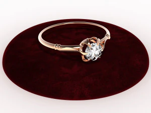 Ring with gemstone style - retro USSR 3D Print Model