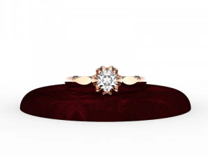 Ring with gemstone style - retro USSR 3D Print Model