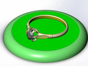 Ring with gemstone style - retro USSR 3D Print Model