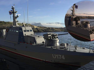 Gurza M tipi k&uuml;&ccedil;&uuml;k zırhlı top&ccedil;u botu - U174 AKKERMAN - UKRAYNA Donanması 3D Model