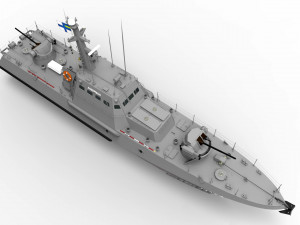 Small armored artillery boat of Gurza M type - U174 AKKERMAN - Navy of UKRAINE Model 3D