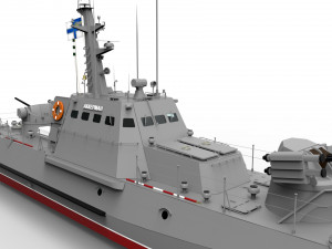 Small armored artillery boat of Gurza M type - U174 AKKERMAN - Navy of UKRAINE Model 3D