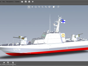 Small armored artillery boat of Gurza M type - U174 AKKERMAN - Navy of UKRAINE Model 3D