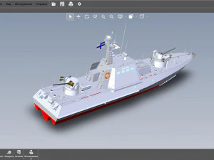 Малий броньований артилерійський катер типу Гюрза М - U174 AKKERMAN - ВМС УКРАЇНИ 3D Модель