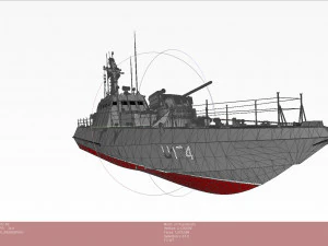 Малий броньований артилерійський катер типу Гюрза М - U174 AKKERMAN - ВМС УКРАЇНИ 3D Модель
