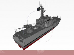 Small armored artillery boat of Gurza M type - U174 AKKERMAN - Navy of UKRAINE Model 3D