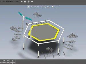 Trampoline for fitness classes 3D Model