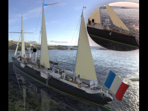 Avizo - torpillear La Bombe - FRANCE Navy 1885 year 3D 모델