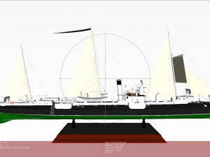 Avizo - torpillear La Bombe - FRANCE Navy 1885 year 3D 모델