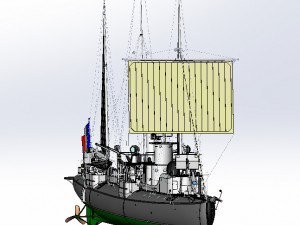 Avizo - torpillear La Bombe - FRANCE Navy 1885 year 3D 모델