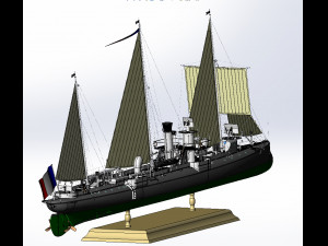Avizo - torpillear La Bombe - FRANCE Navy 1885 year 3D 모델