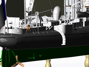 Avizo - torpillear La Bombe - FRANCE Navy 1885 year 3D 모델