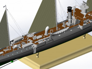 Avizo - torpillear La Bombe - FRANCE Navy 1885 year 3D 모델