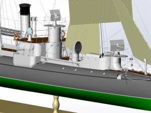 Avizo - torpillear La Bombe - FRANCE Navy 1885 year 3D 모델