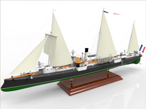 Avizo - torpillear La Bombe - FRANCE Navy 1885 year 3D 모델