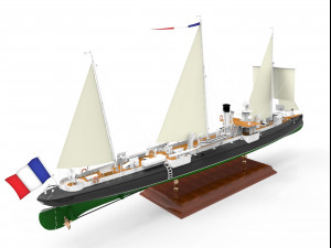 Avizo - torpillear La Bombe - FRANCE Navy 1885 year 3D 모델