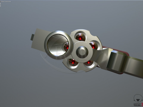 Mini revolver NAA-22MS with knuckles and cartridges assembly Model 3D